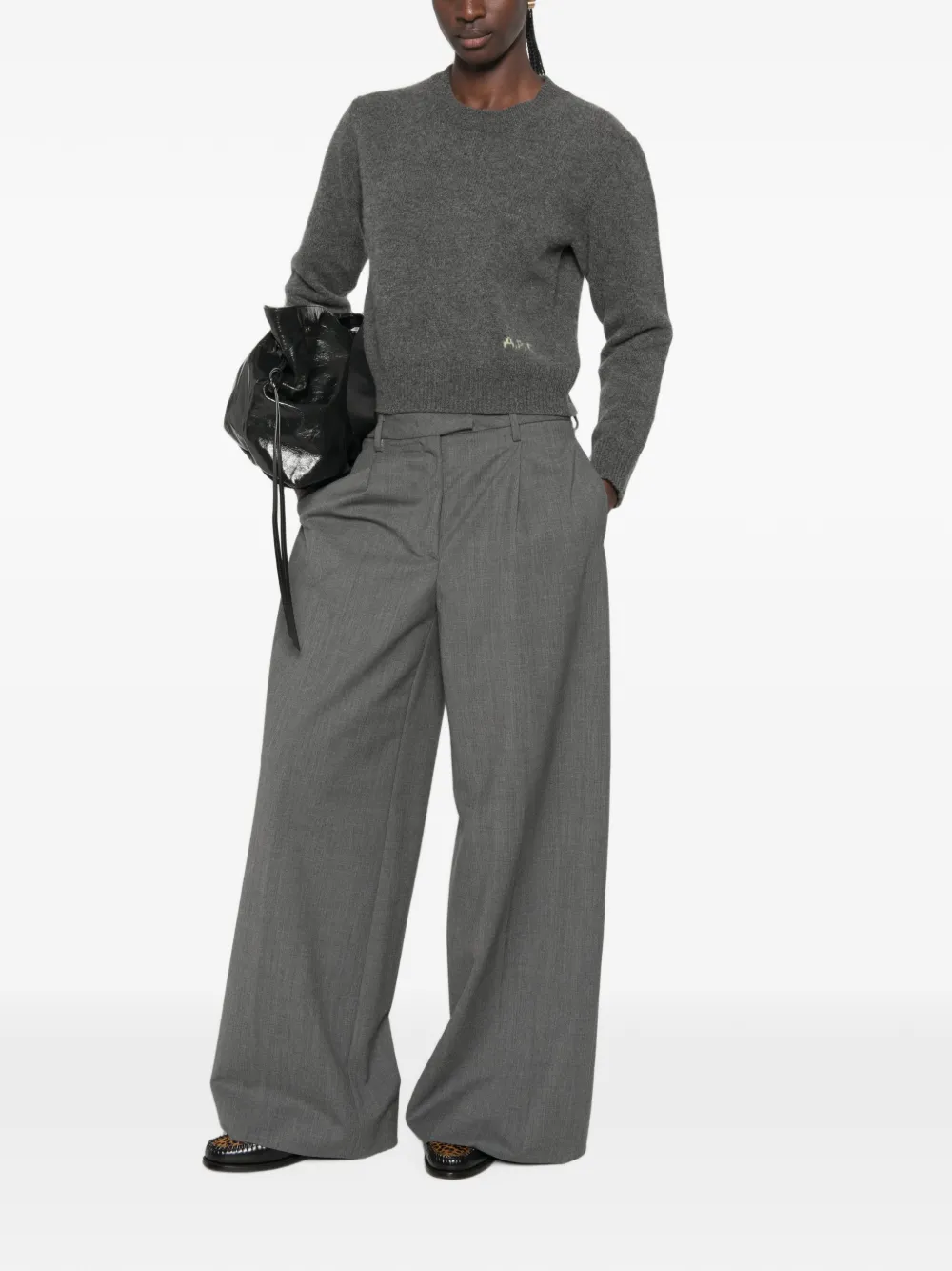 A.P.C. Trui met ronde hals en logo Grijs