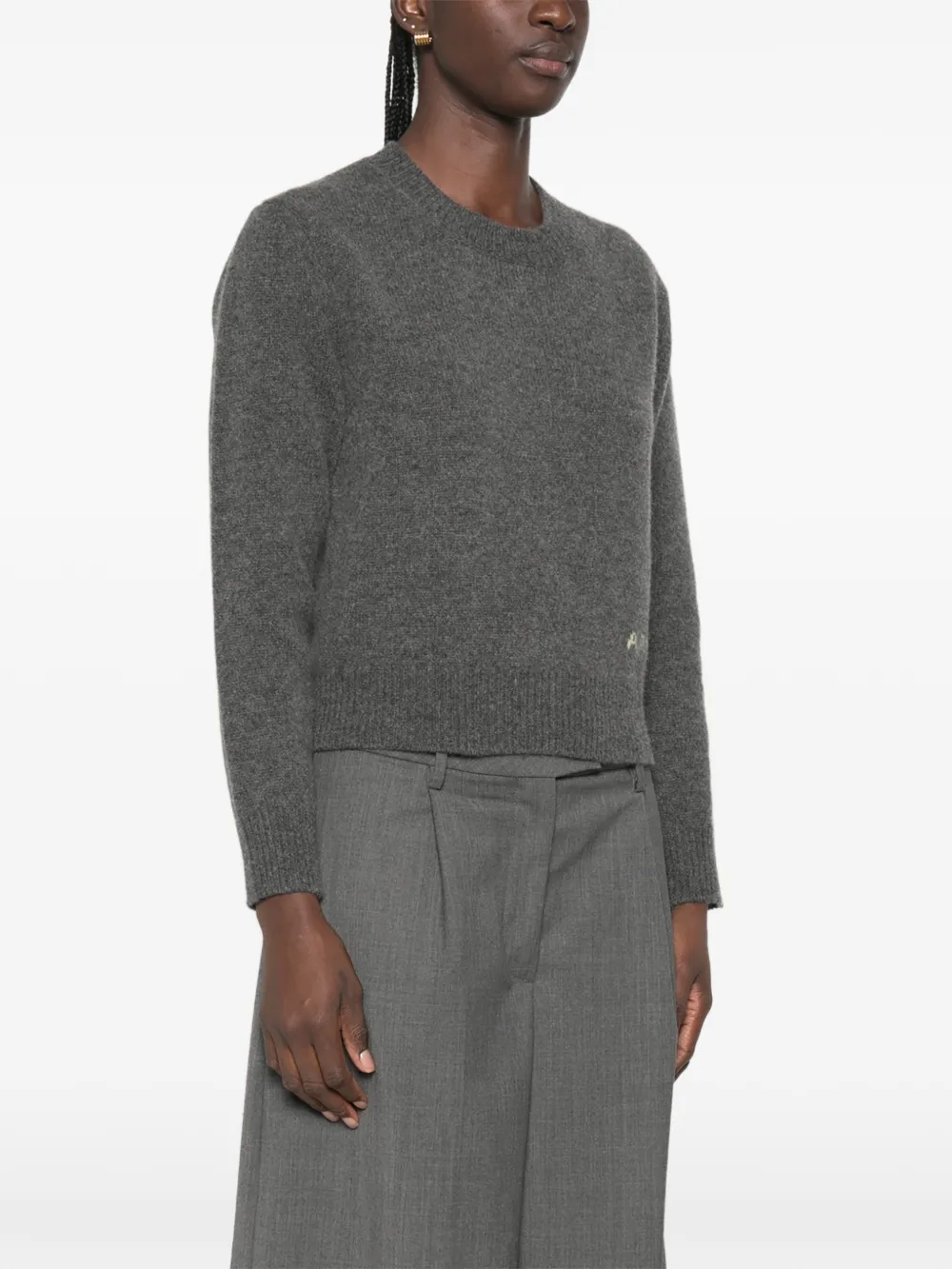 A.P.C. Trui met ronde hals en logo Grijs