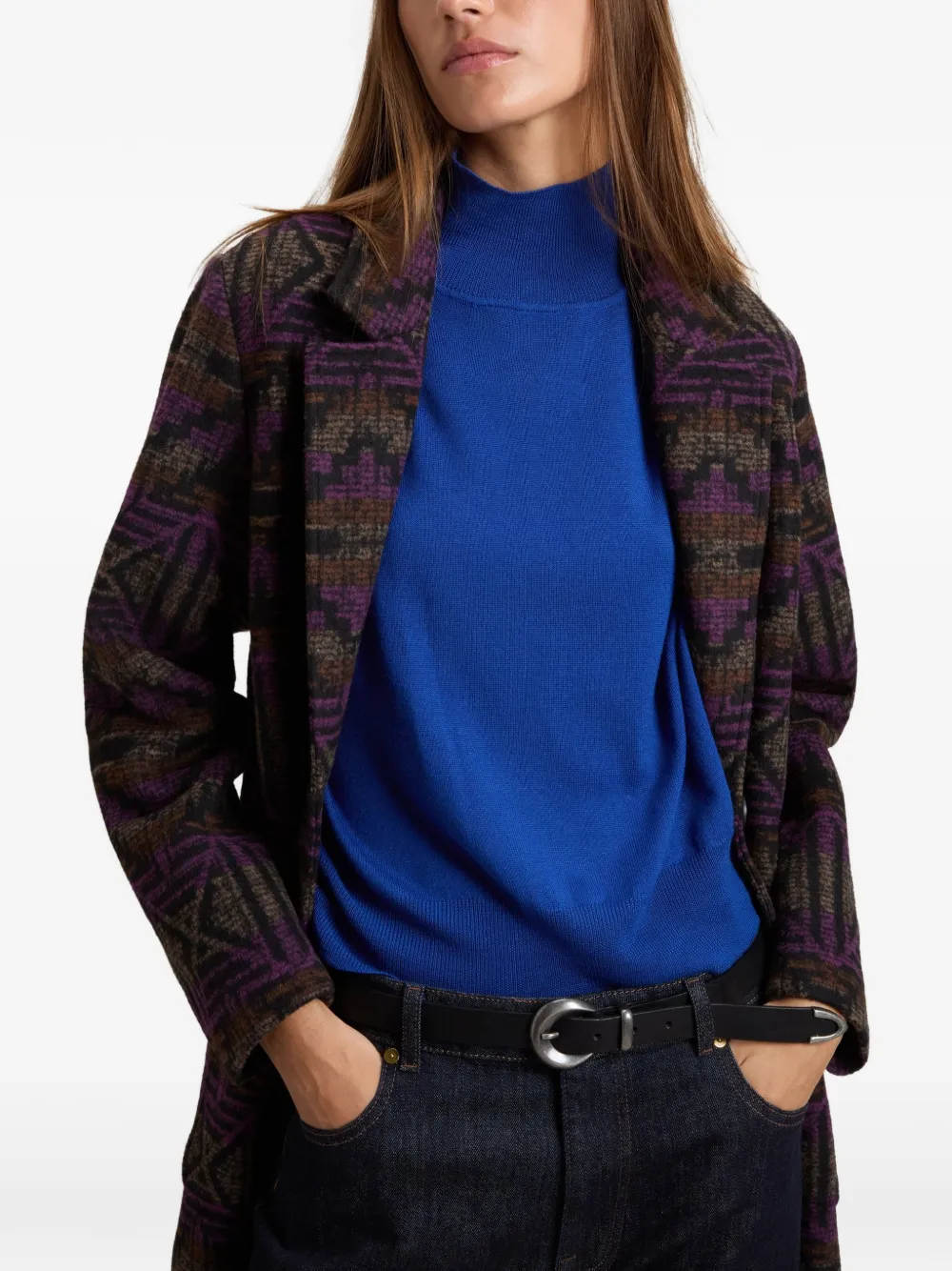 Woolrich Jas met franje en geometrisch patroon Paars