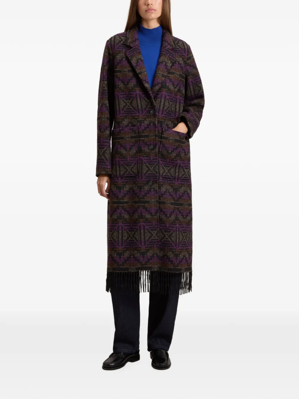 Woolrich Jas met franje en geometrisch patroon Paars