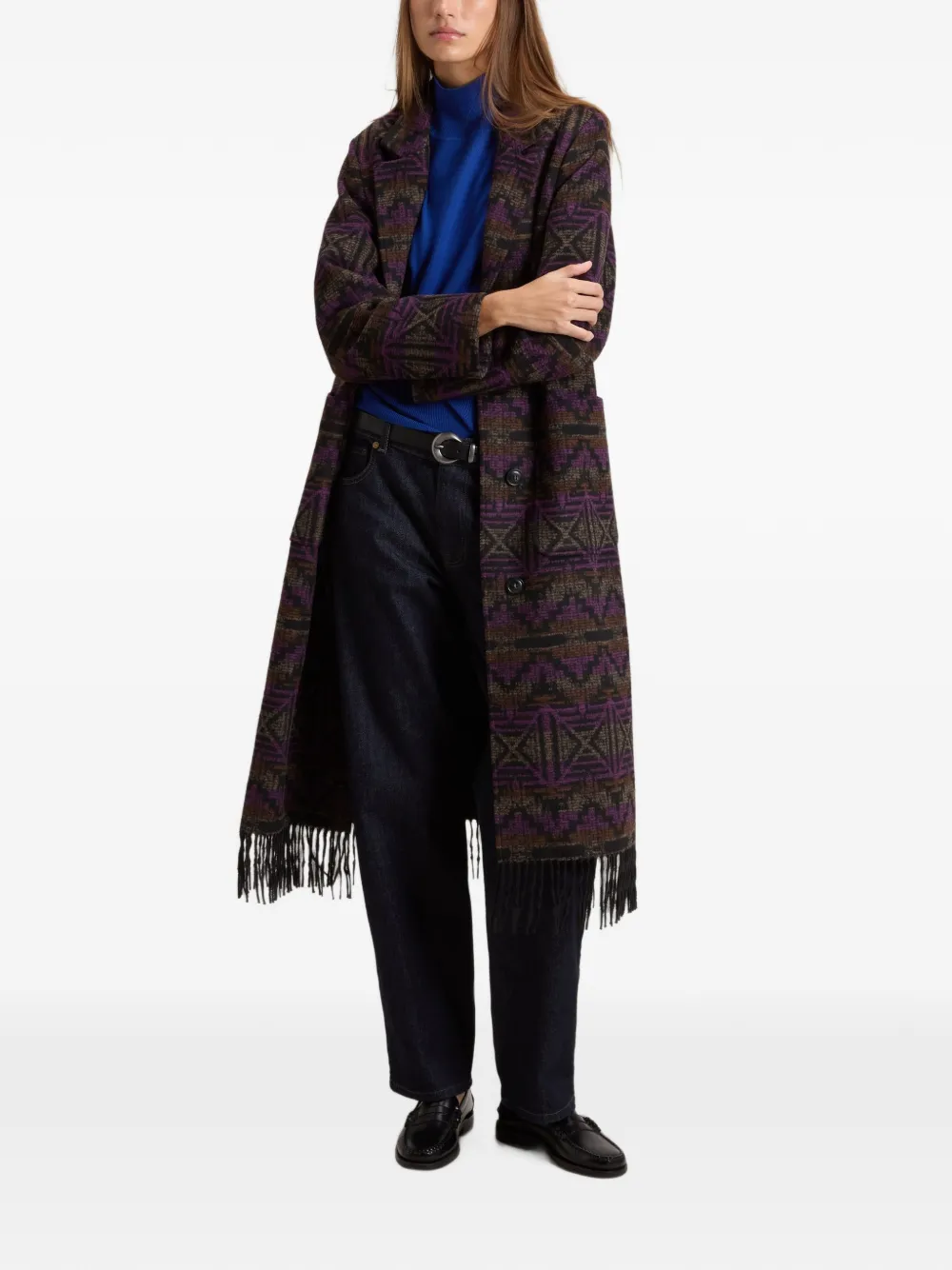 Woolrich Jas met franje en geometrisch patroon Paars