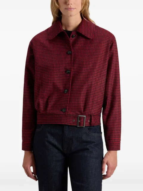 Woolrich check belted overshirt