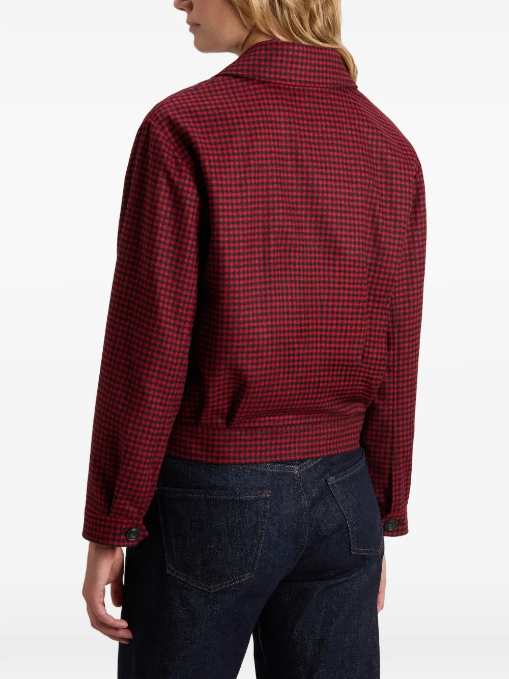 Woolrich check belted overshirt Rood