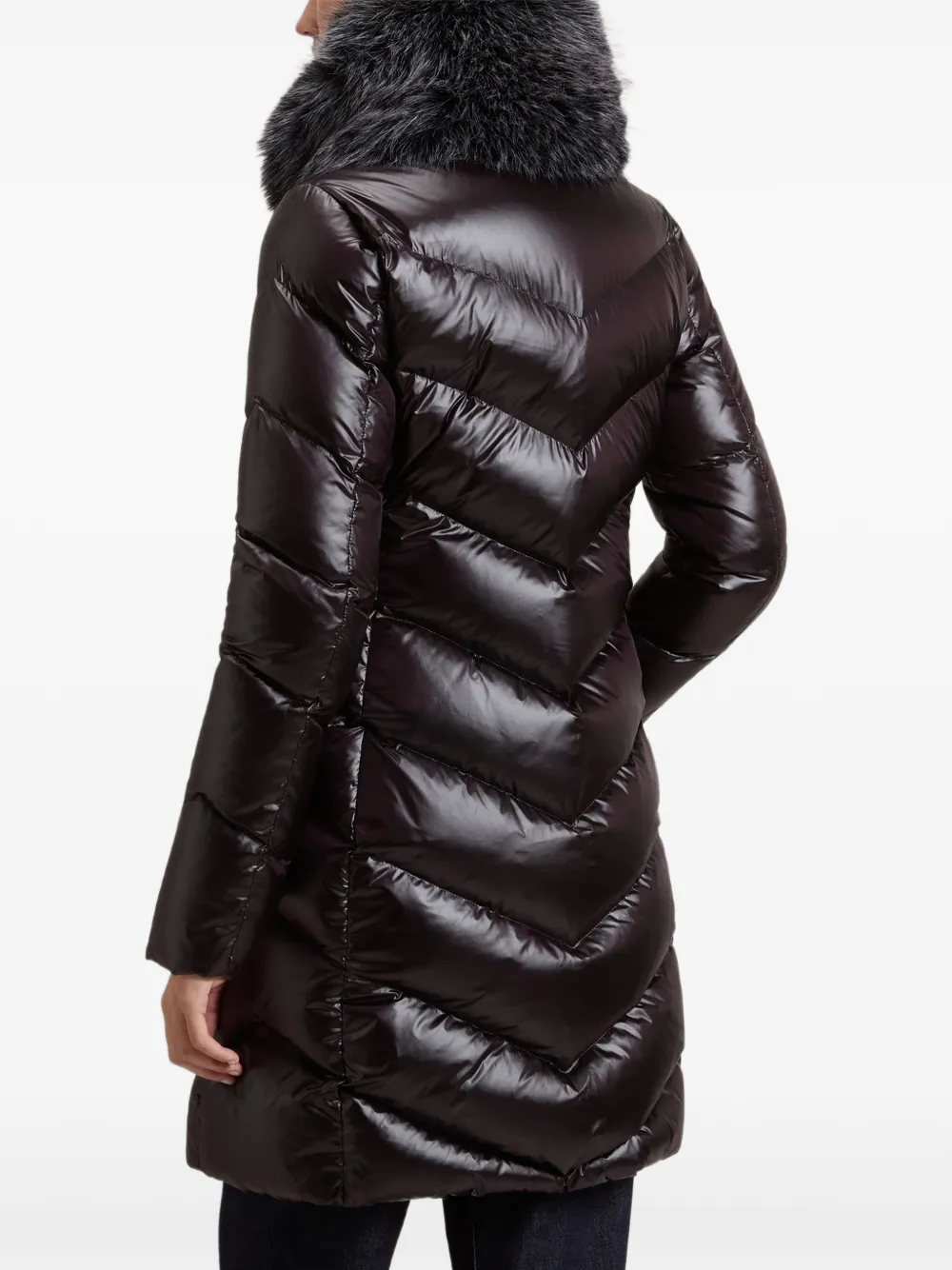 Woolrich Gewatteerd jack met afwerking van bont Zwart