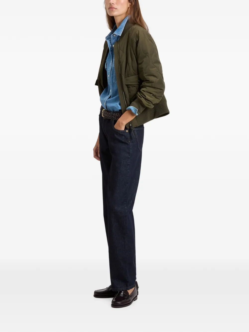 Woolrich Military bomberjack met gewatteerde afwerking Groen