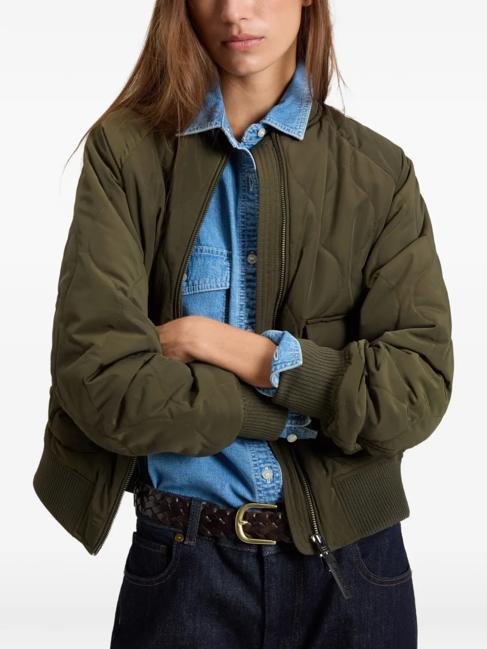 Woolrich Military bomberjack met gewatteerde afwerking Groen