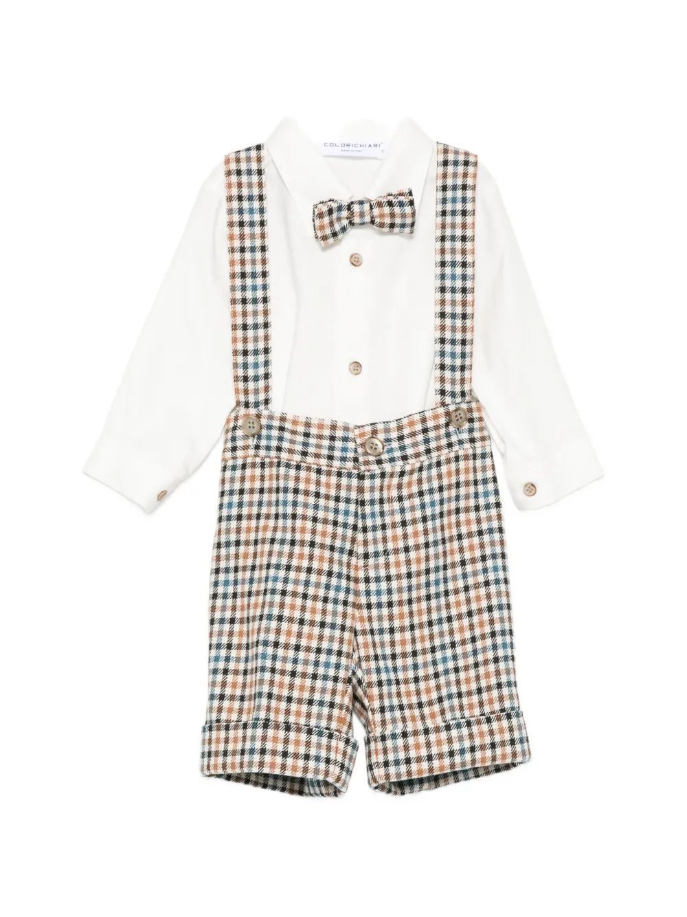 Colorichiari Geruite vierdelige set Beige