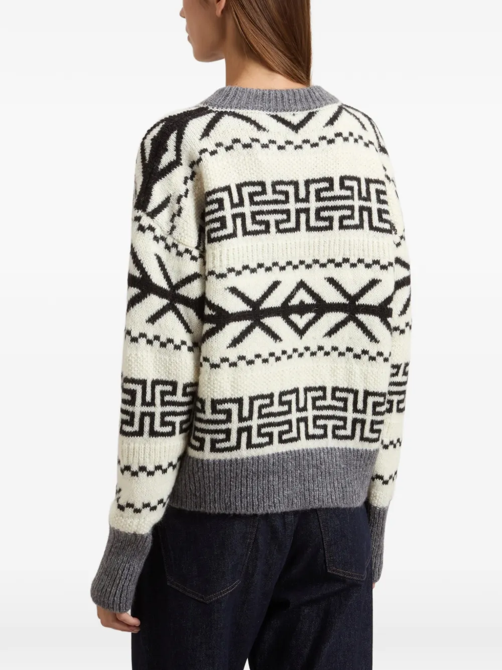 Woolrich Fair Isle trui met ronde hals Wit