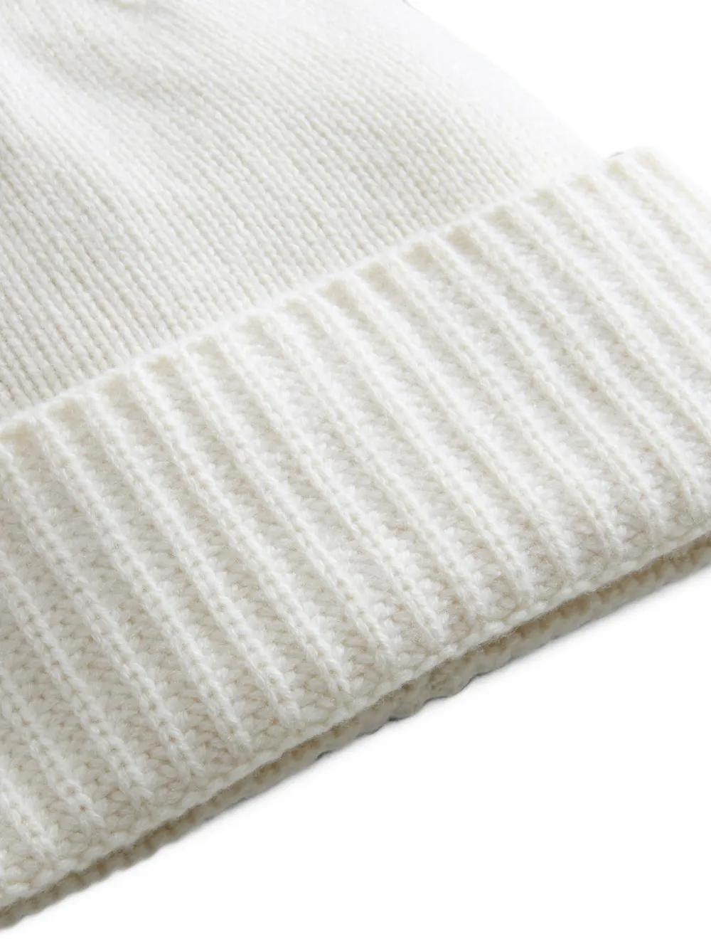 Woolrich ribbed-knit cashmere beanie hat Wit