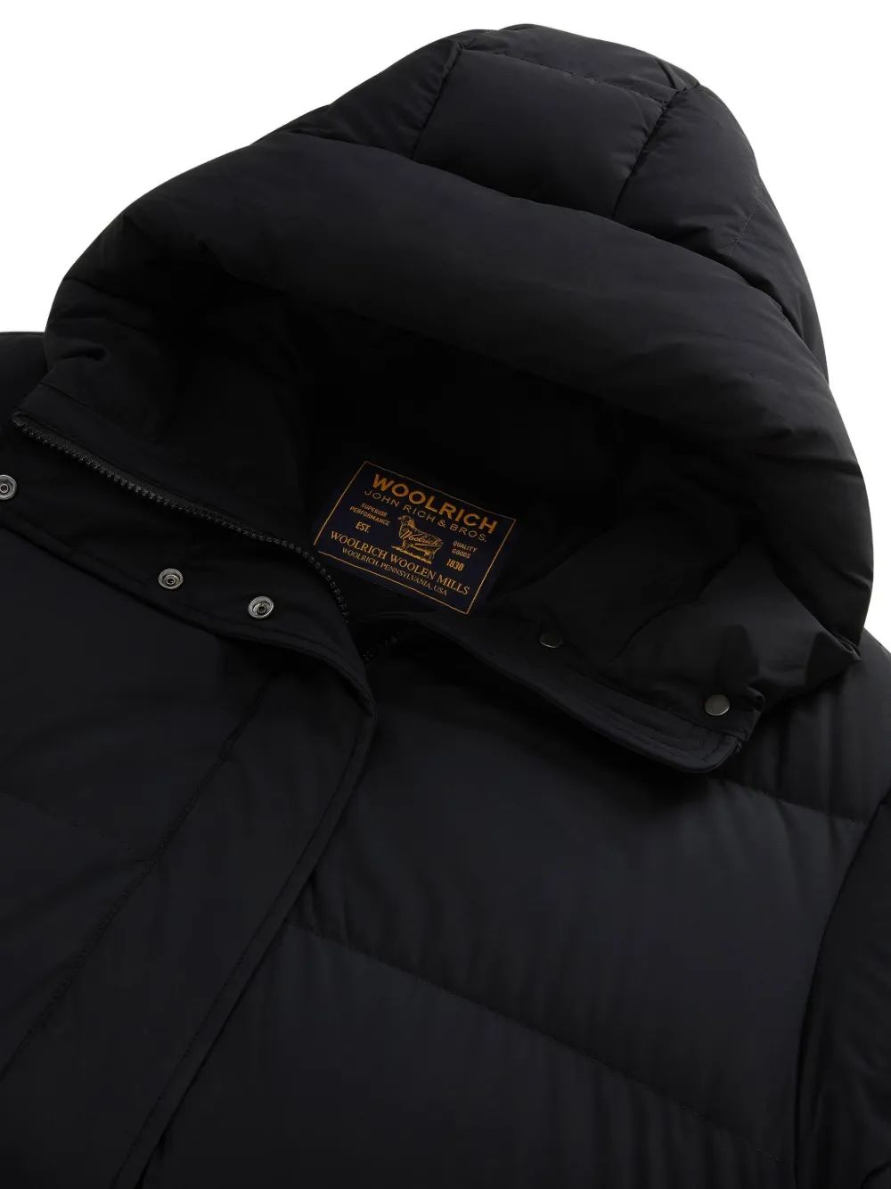 Woolrich Madison hooded quilted parka Zwart