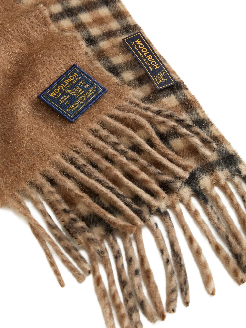 Woolrich Geruite sjaal Bruin