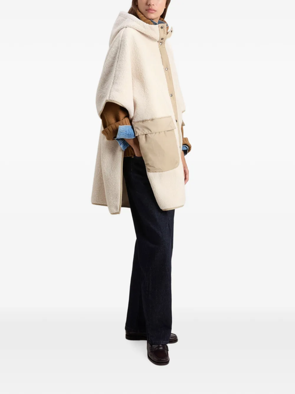 Woolrich hooded cape Beige