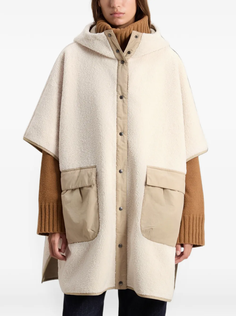 Woolrich hooded cape Beige