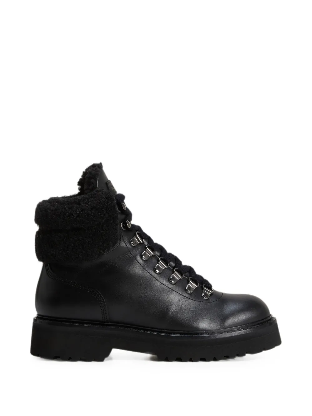 Woolrich bottines en cuir à bords texturés - Noir Woolrich bottines en cuir à bords texturés - Noir
