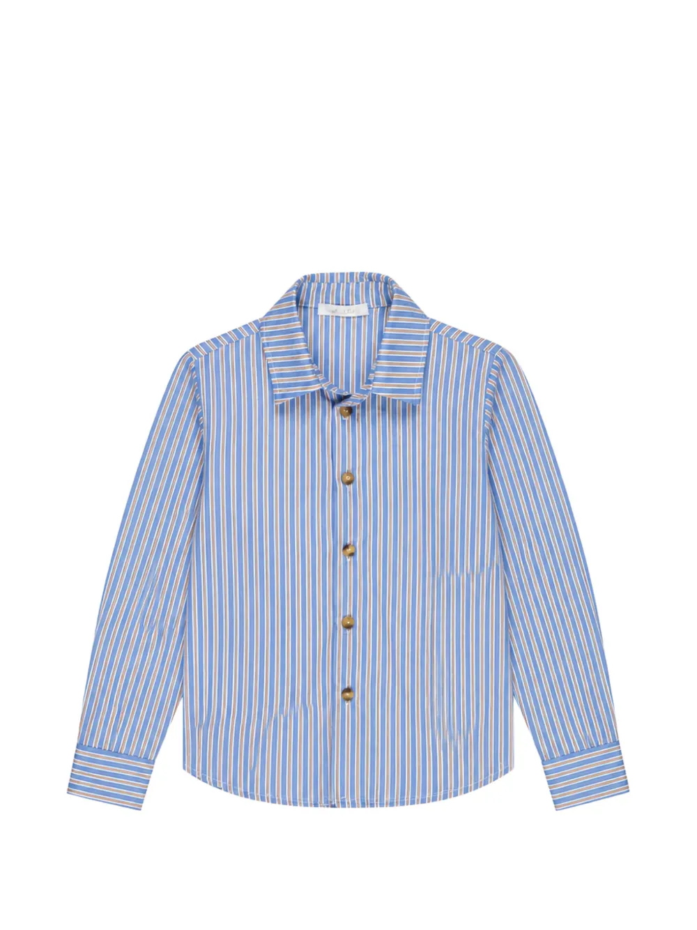 Miss Grant Kids vertical-stripe long-sleeve shirt - Blu