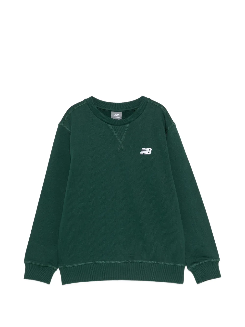 New Balance Kids logo-embroidered crew-neck sweater - Verde