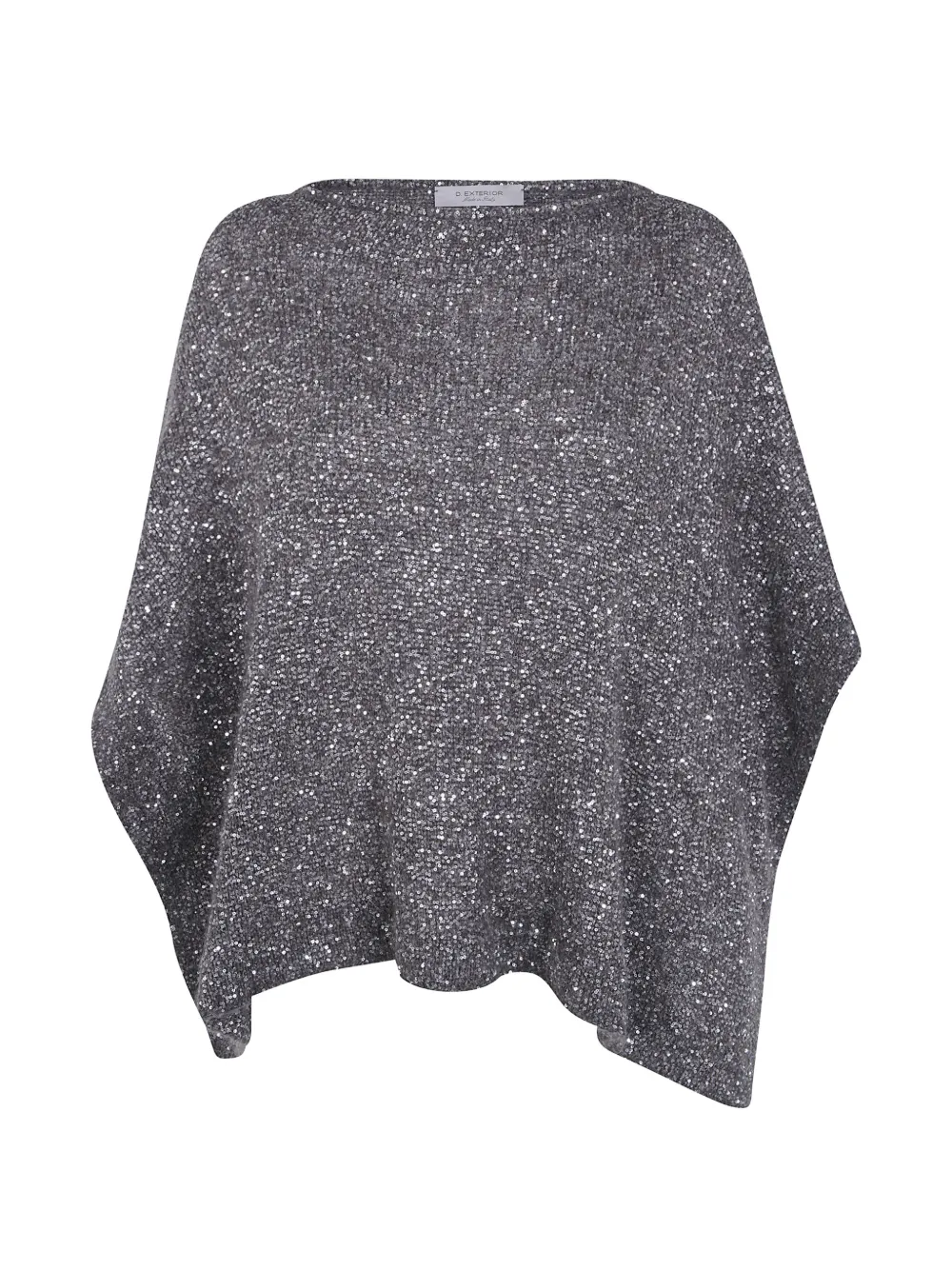 D.Exterior sequin-embellished knitted poncho - Grau