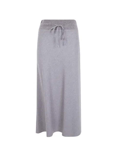 D.Exterior drawstring-waistband wool skirt