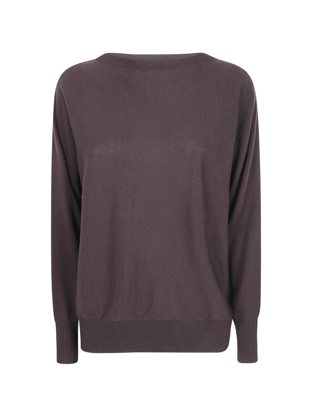 D.Exterior ribbed-trim sweater - Marrone