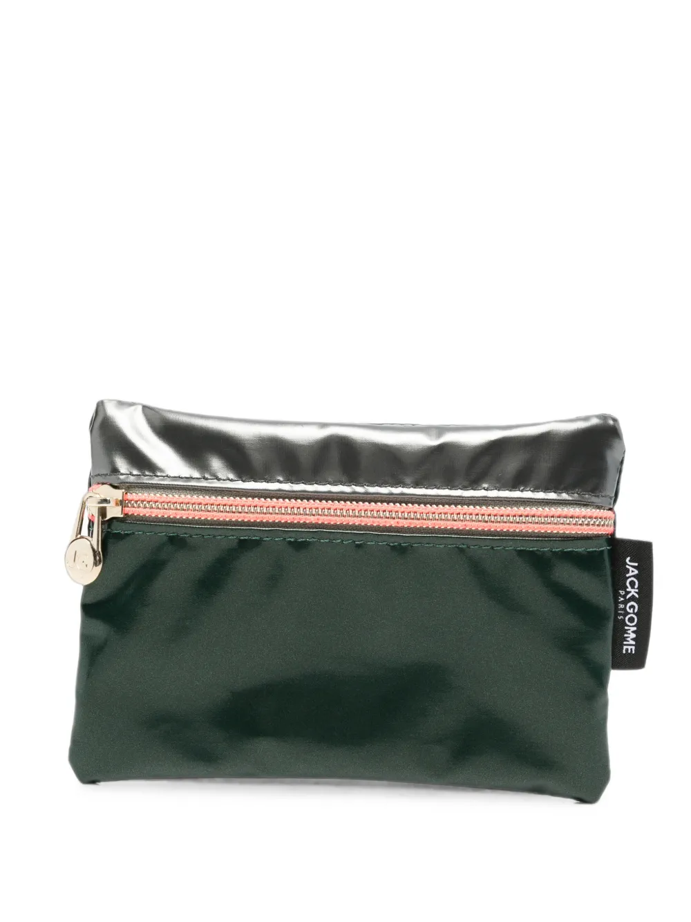 Jack Gomme patch zip-fastening clutch bag - Verde