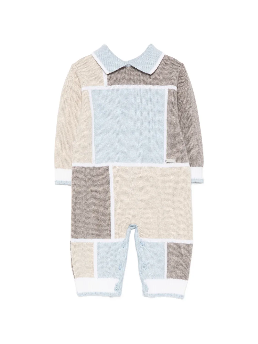 Colorichiari colour-block knitted romper - Toni neutri
