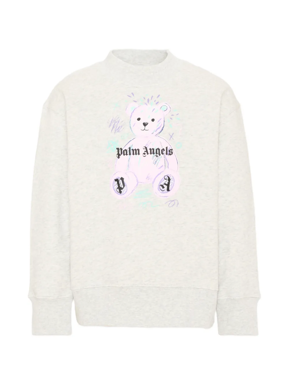 Palm Angels Kids teddy bear-print sweater - Grigio