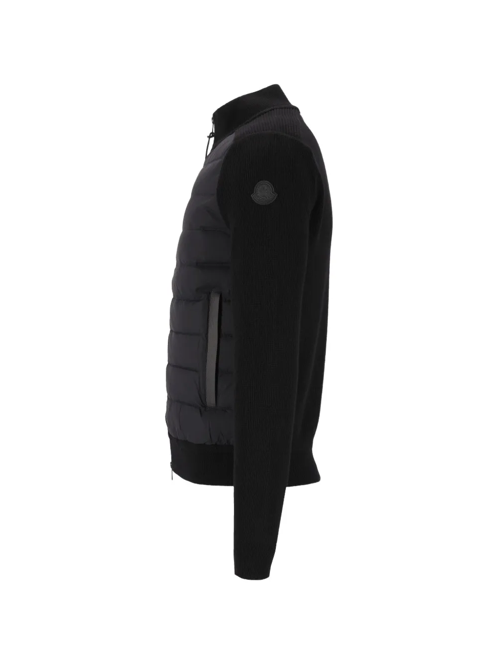 Moncler quilted panelled cardigan Zwart