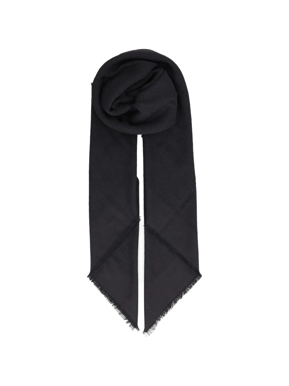 FENDI FF Signature frayed scarf - Nero