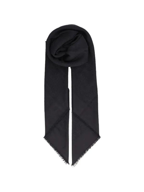 Fendi FF Signature Frayed Scarf in Black