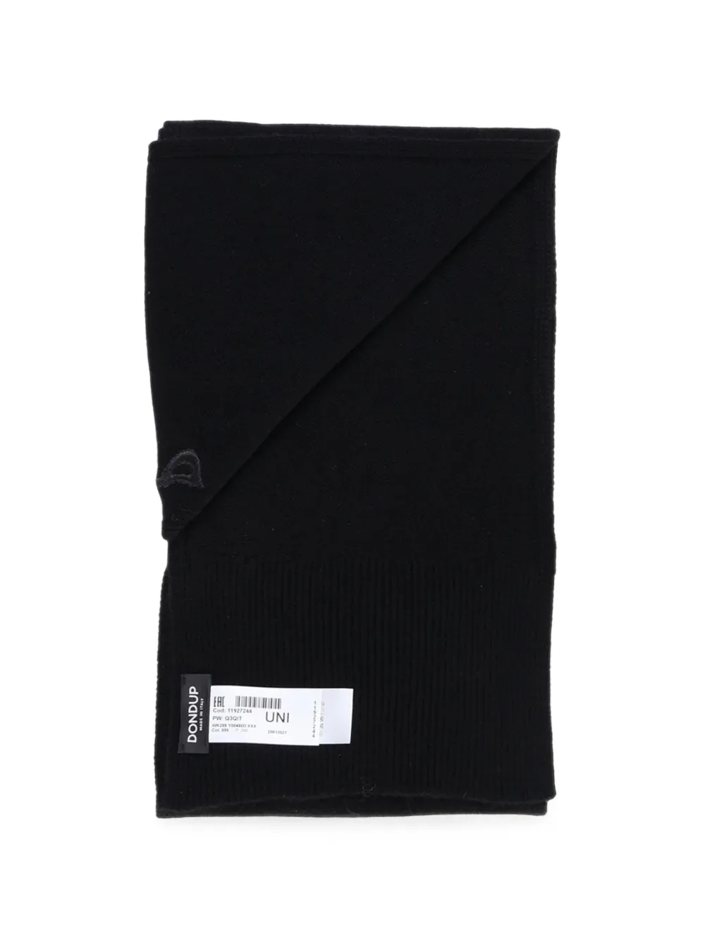 DONDUP Geribbelde sjaal met logopatch Zwart