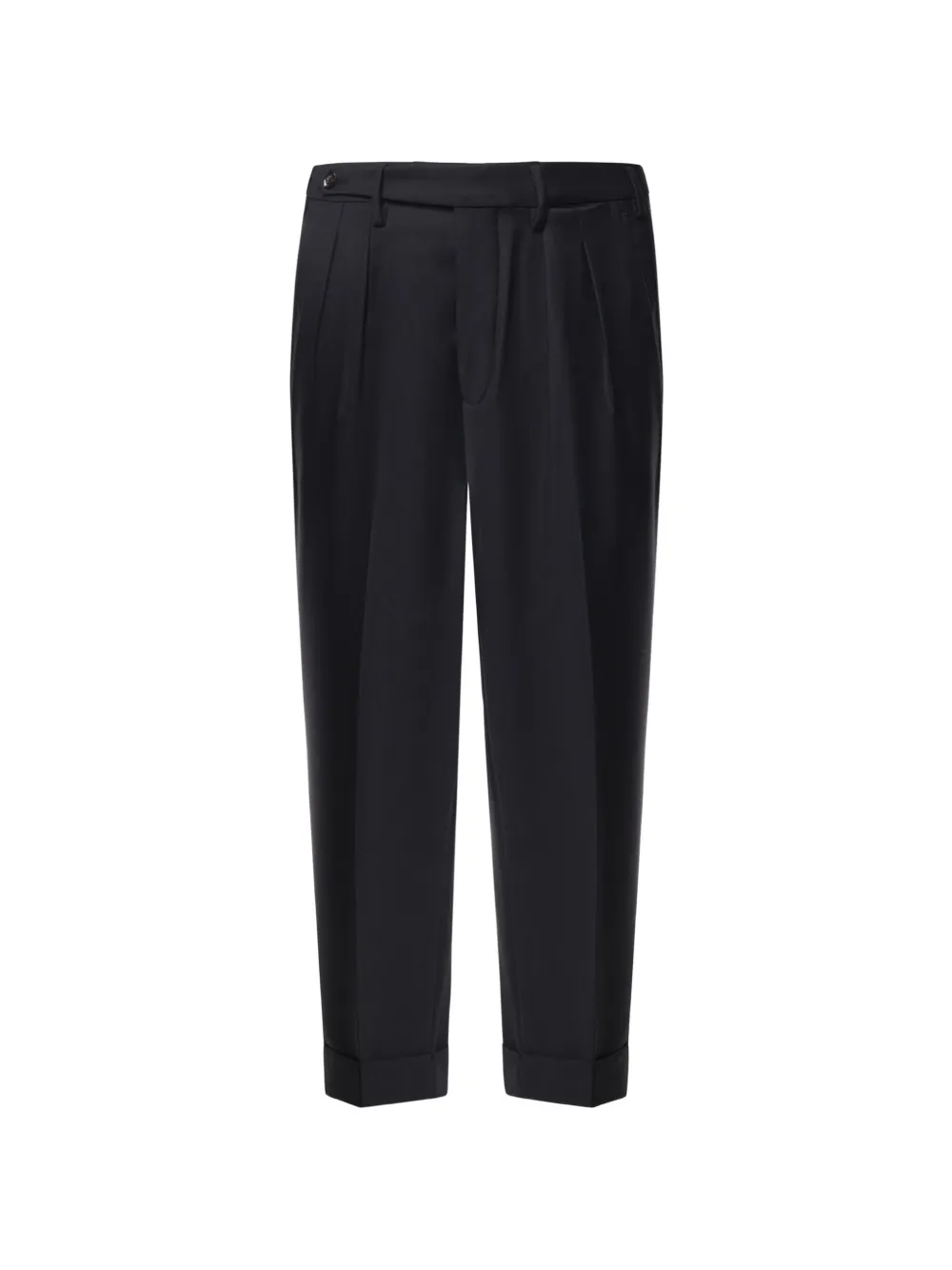 Michael Coal Pleated Turned-up Trousers In Schwarz
