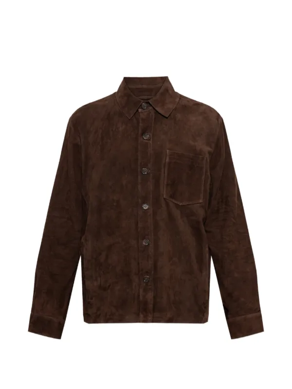 Arma Dino Suede Shirt Jacket in Brown