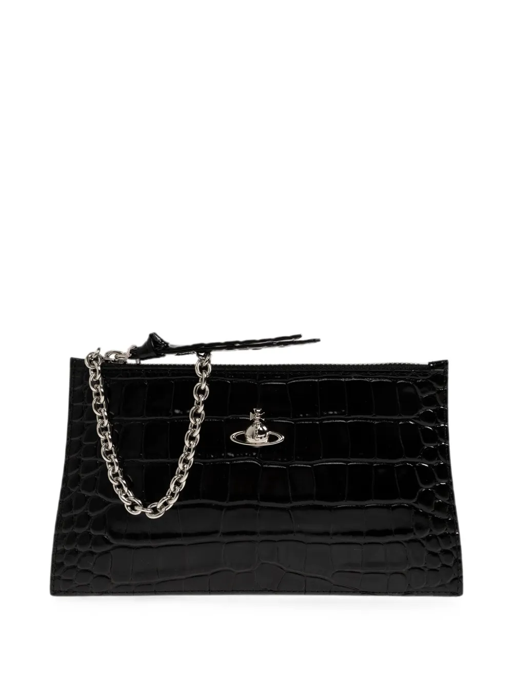 Vivienne Westwood small flat zip clutch - Nero