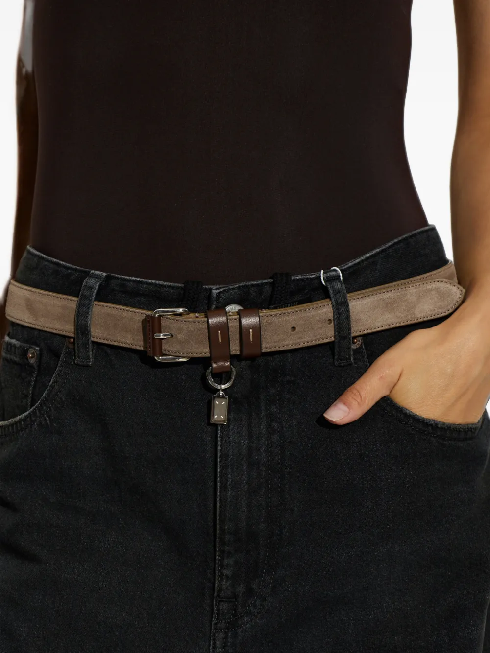 Maison Margiela Leren riem Grijs