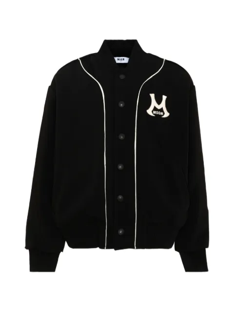 MSGM Kids logo-patch bomber jacket