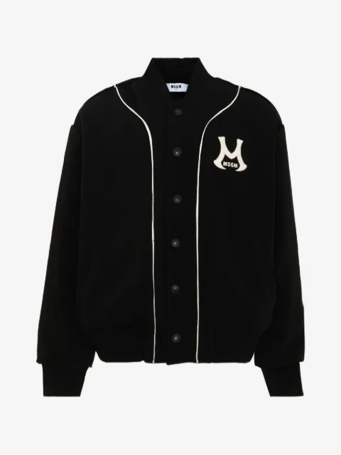 MSGM Kids logo-patch bomber jacket