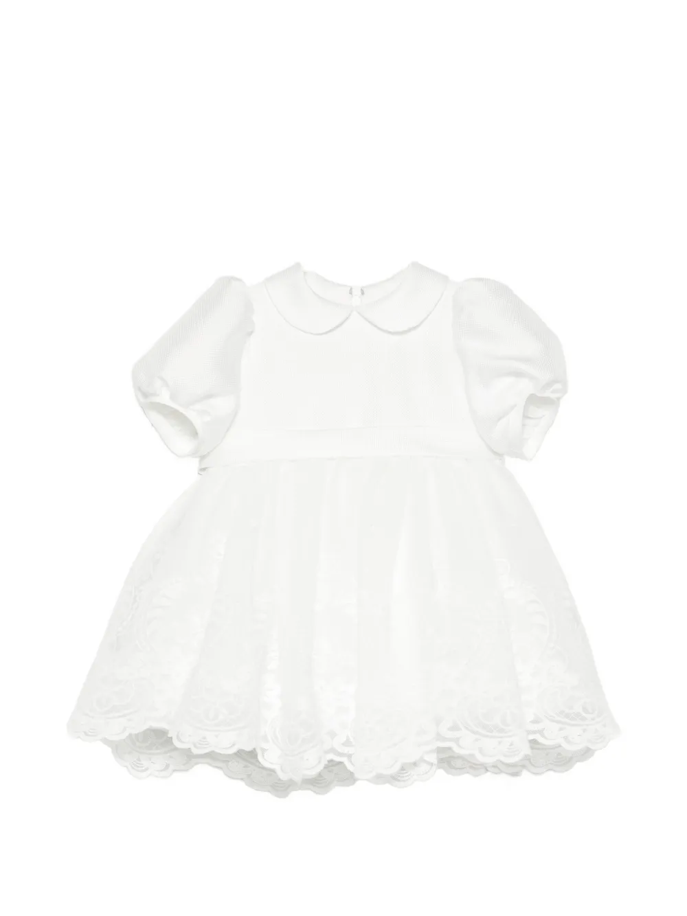 Colorichiari bow-detail lace-trim dress - Bianco