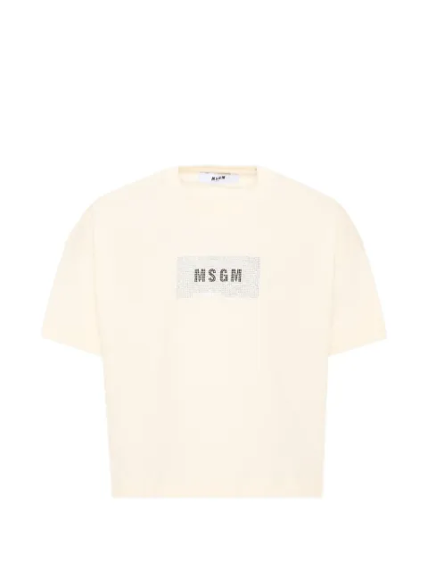 MSGM Kids rhinestone-logo T-shirt