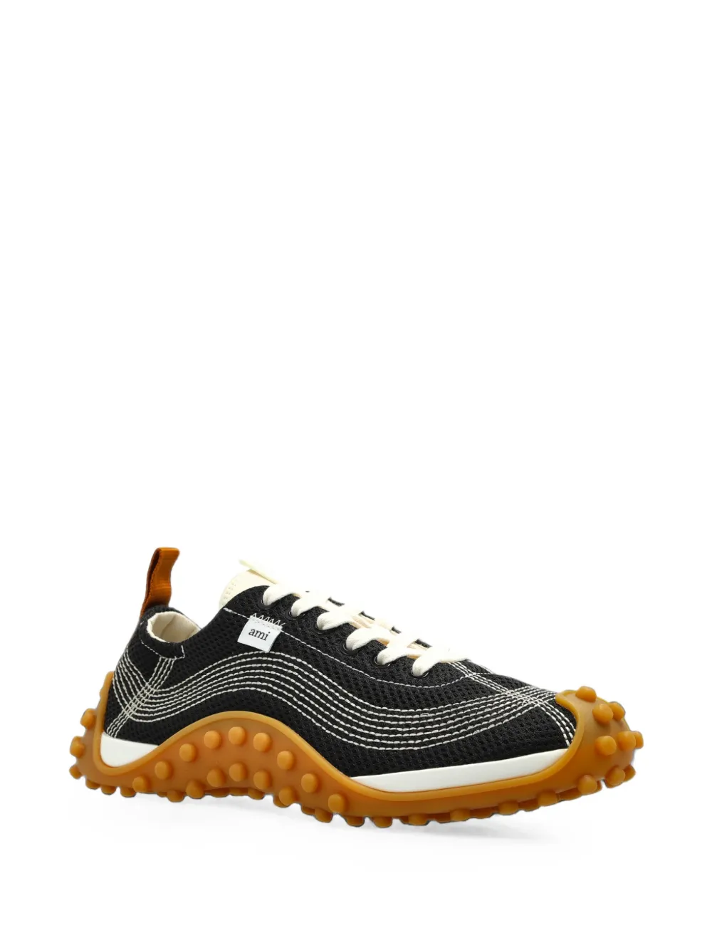 AMI Paris black mesh Mirage sneakers Zwart