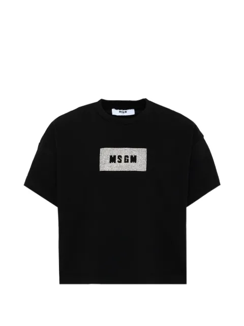 MSGM Kids rhinestone-logo T-shirt