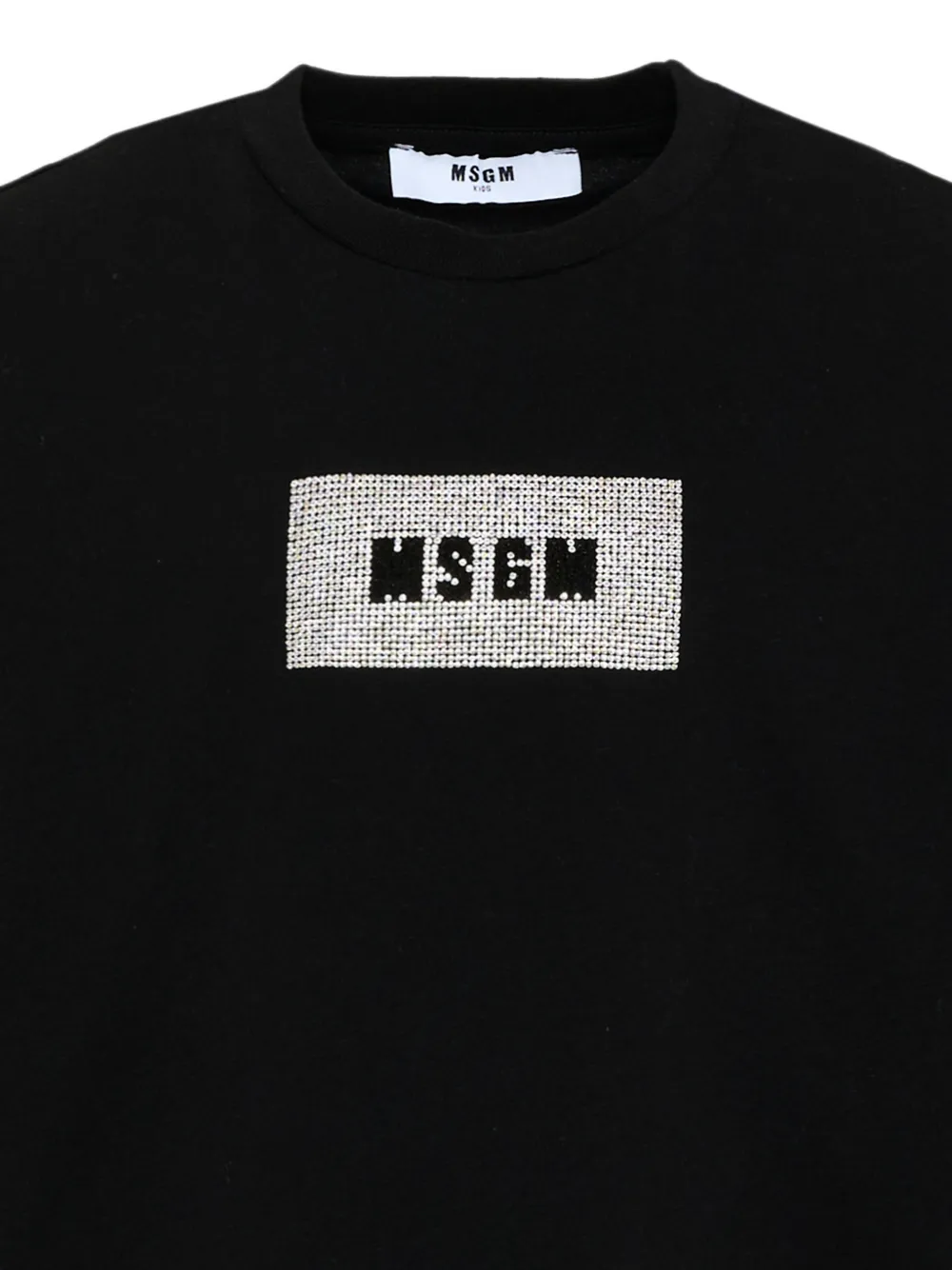 MSGM Kids T-shirt met logo van stras Zwart