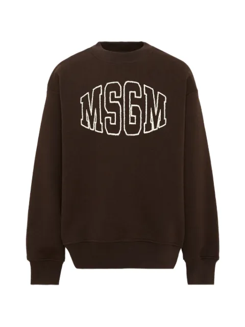 MSGM Kids logo-embroidered cotton sweater