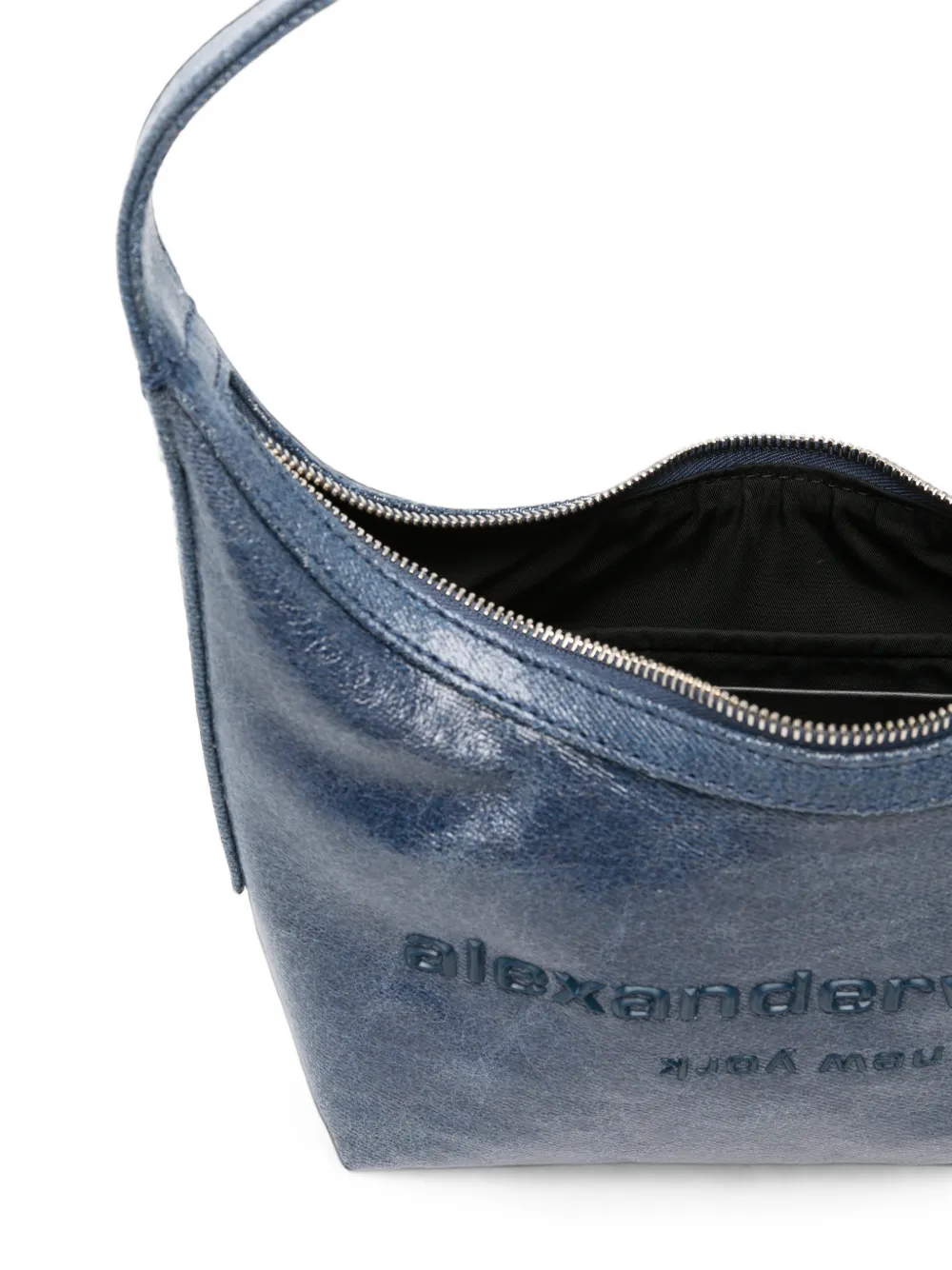 Alexander Wang Schoudertas met gekreukt effect en logo-reliëf Blauw