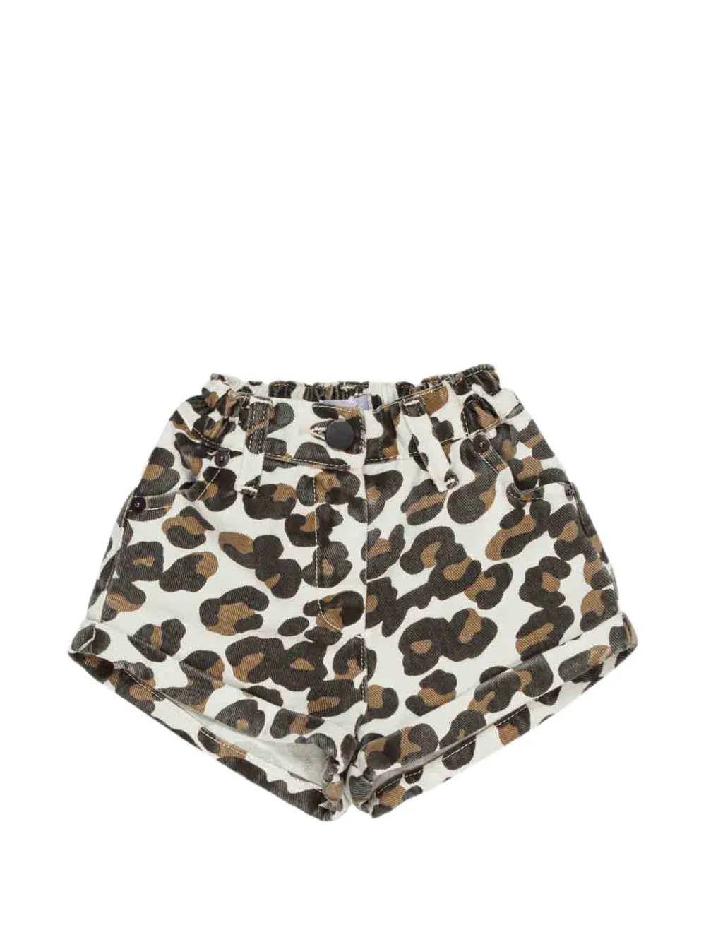 Miss Grant Kids leopard-print rolled-cuff shorts - Nude