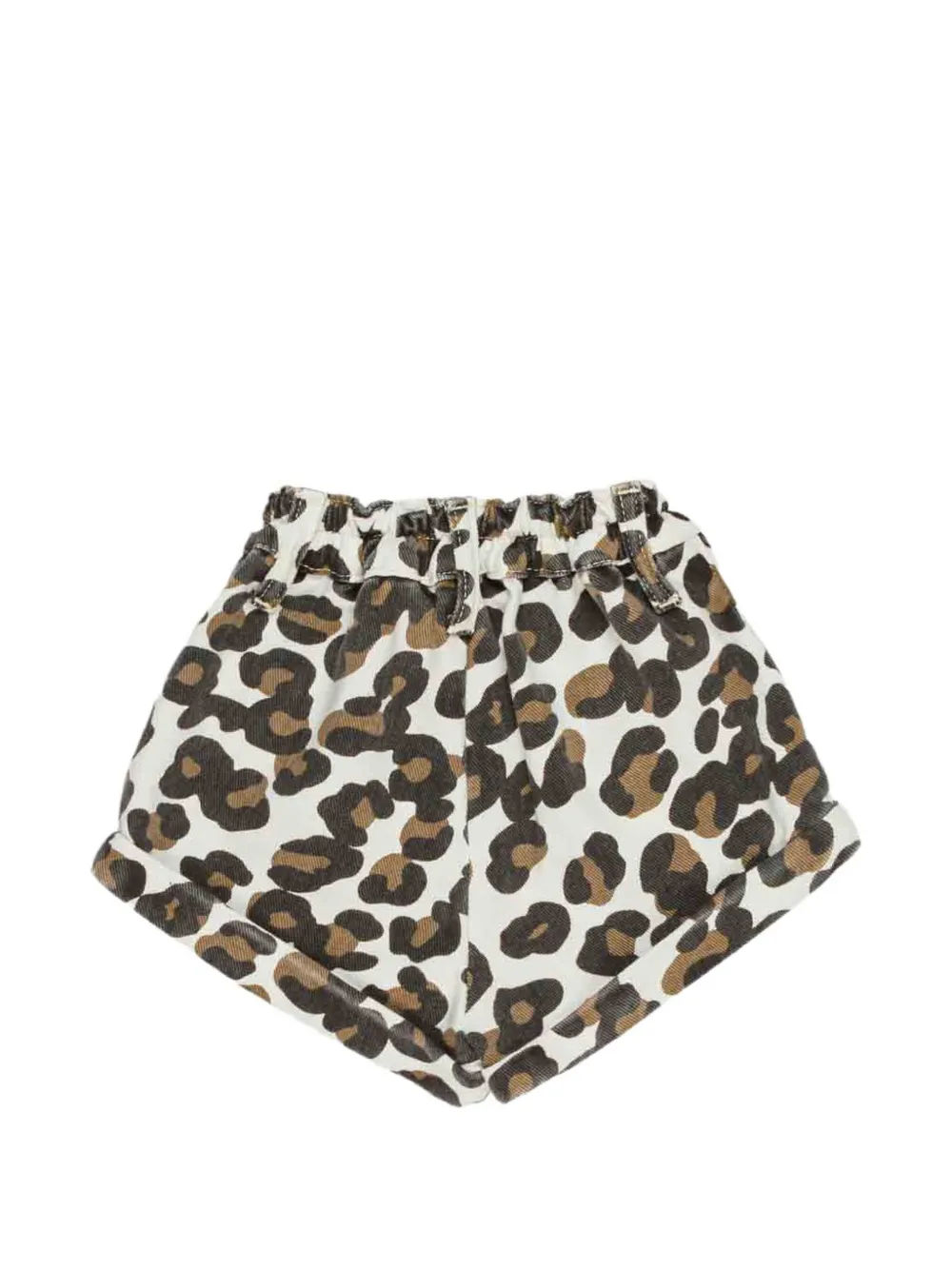 Miss Grant Kids Shorts met luipaardprint en gerolde manchetten Beige