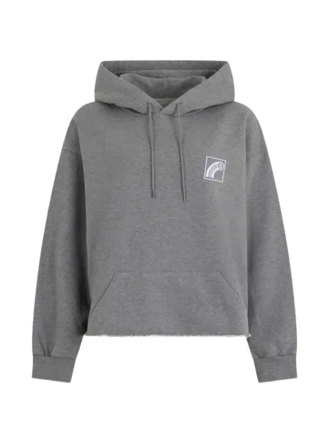 MM6 Maison Margiela logo-print raw-cut hoodie