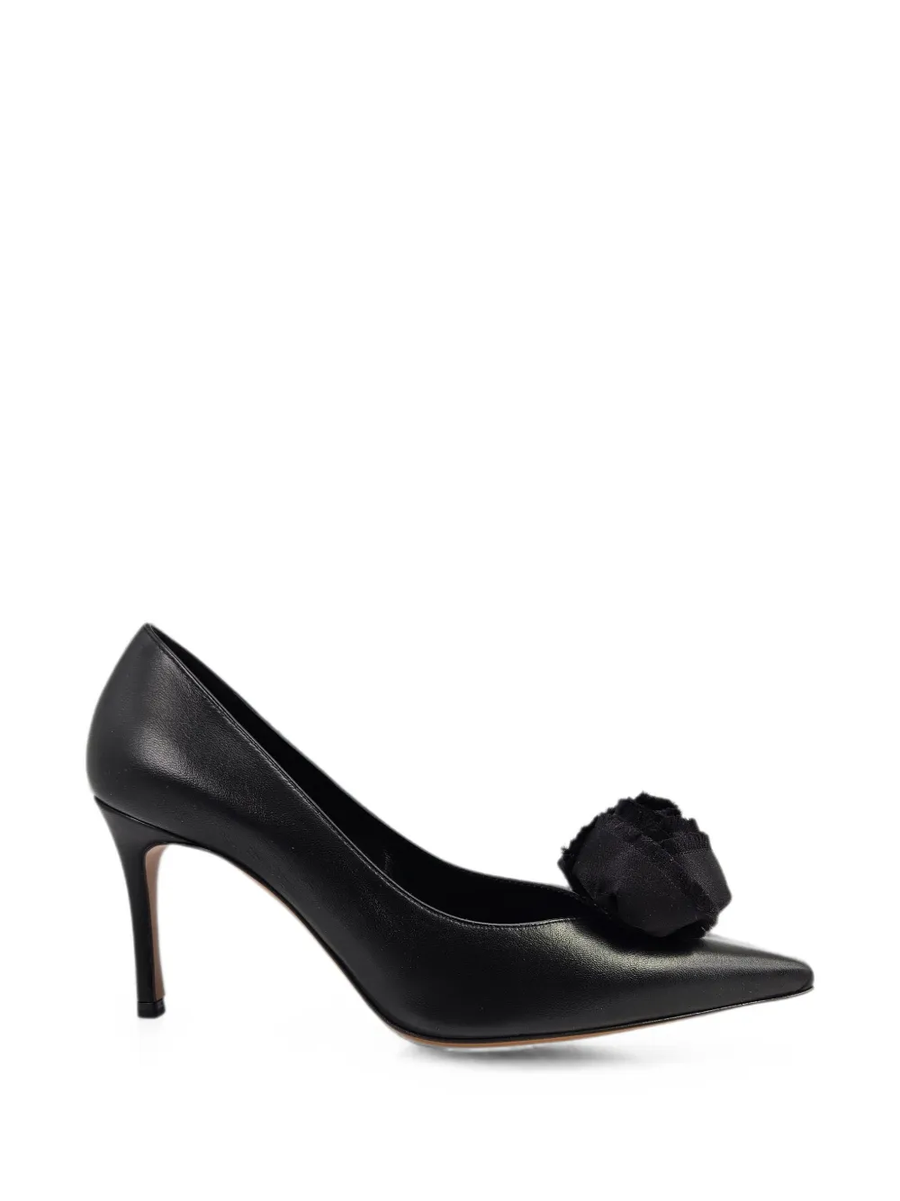 Madison.Maison Linia flower-detail pointed-toe pumps Zwart