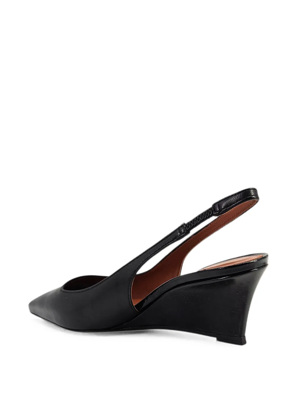 Madison.Maison Loux leren slingback pumps met sleehak Zwart