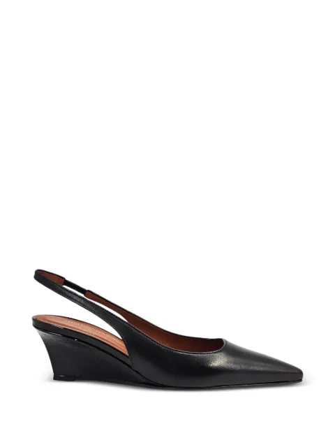 Madison.Maison Loux leather slingback wedge pumps