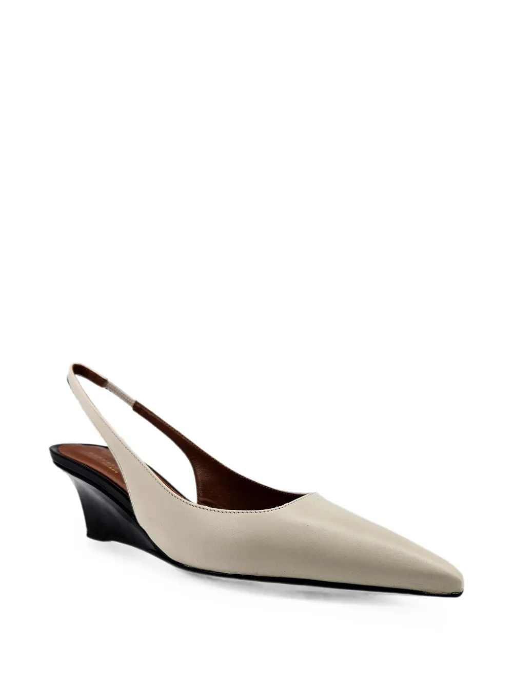 Madison.Maison Louis slingback pumps met sleehak Beige